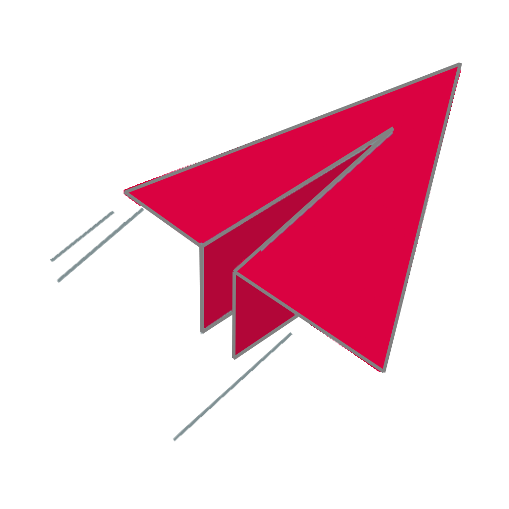 Red Paper Airplane with Motion Lines