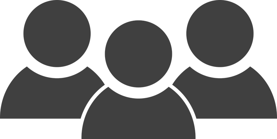 Three Dark Grey User Silhouette Icons