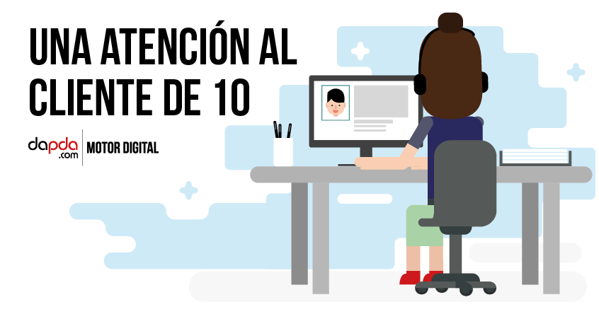 Flat Woman Wearing Headset at Desk