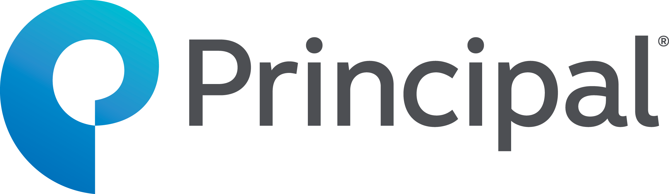 Principal Logo with Blue-to-Teal Gradient P