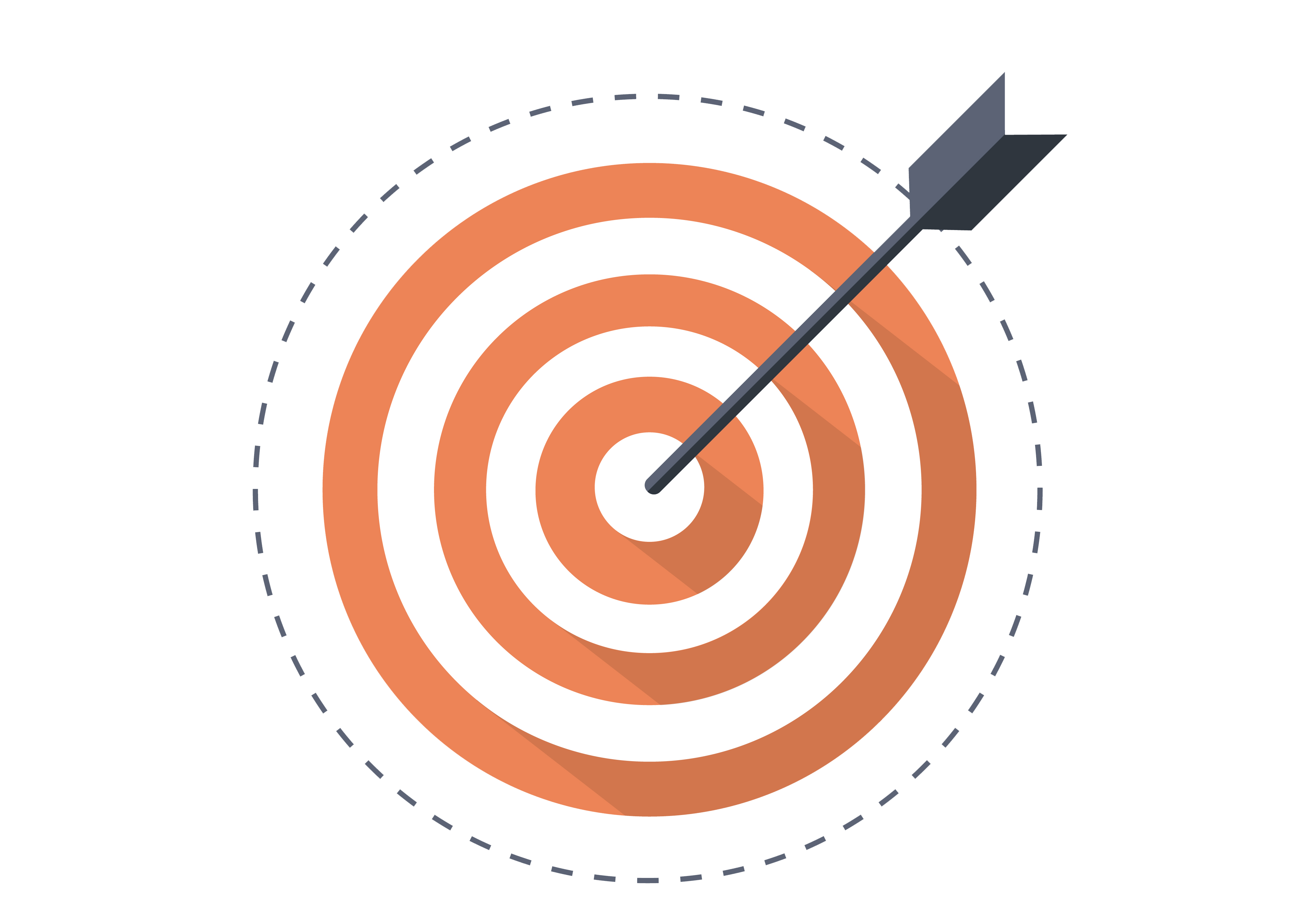 Orange Bullseye Target with Arrow Hit