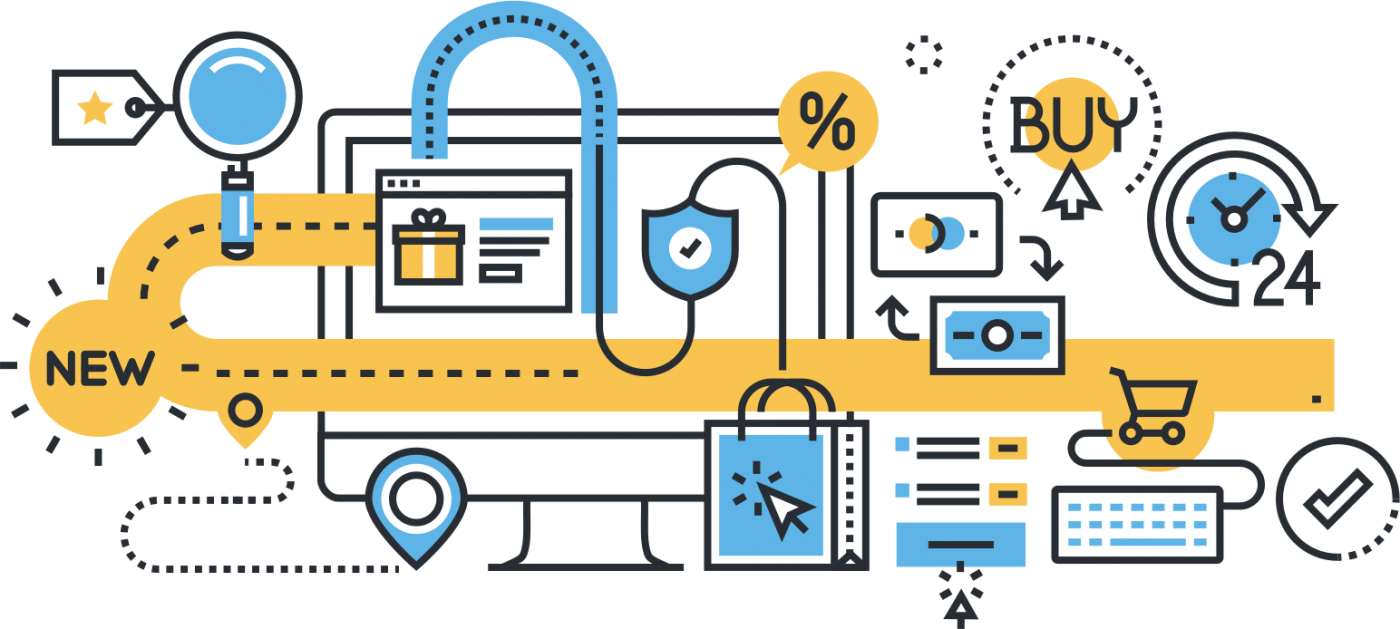digital marketing online shopping e commerce business process internet design