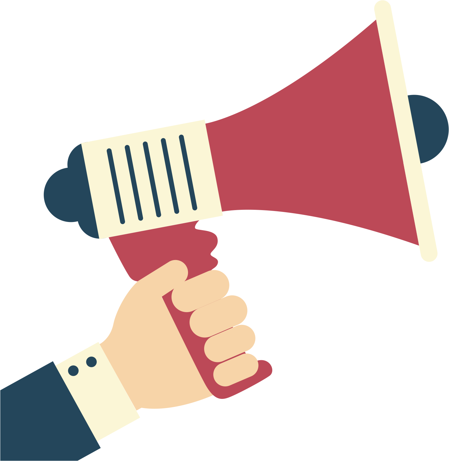 Flat Red Megaphone Held by Hand