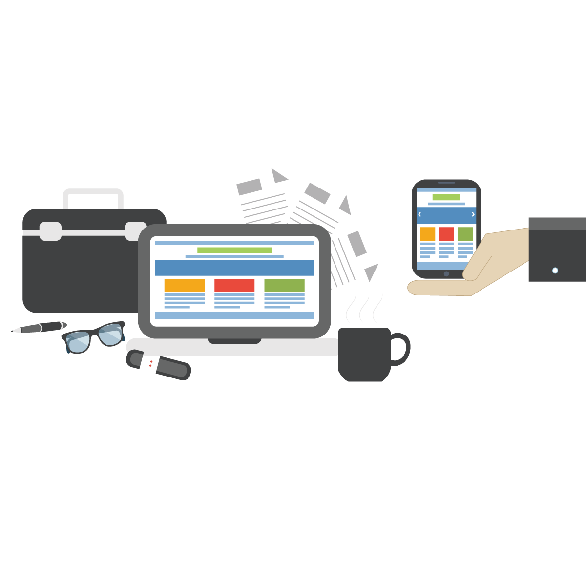 digital marketing project management business expense vector computer data