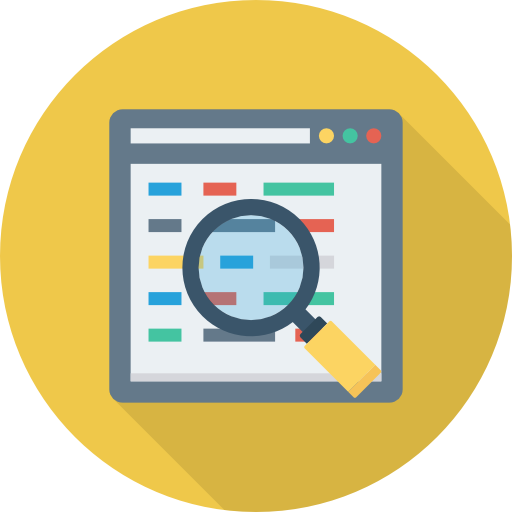 Magnifying Glass over Colorful Analytics Browser