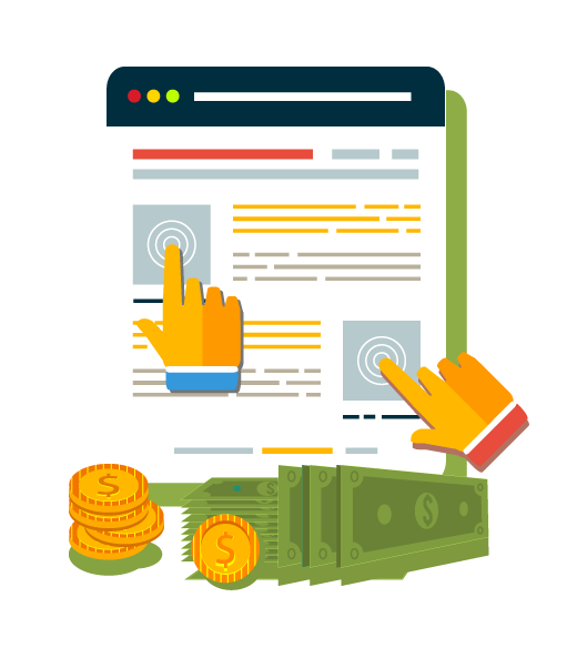 Flat Web Page with Gold Coins