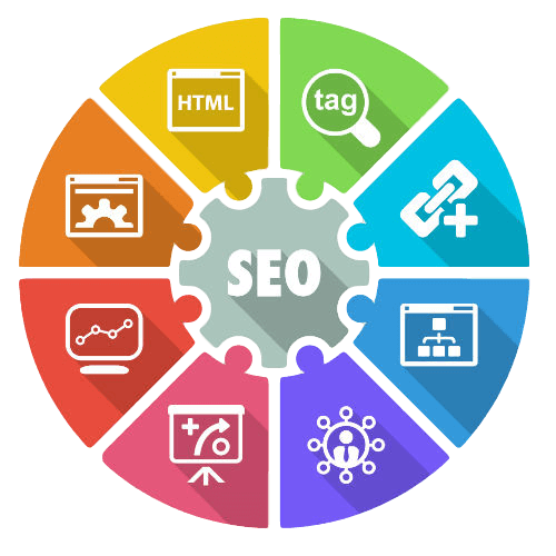 Colorful Segmented SEO Icon Wheel