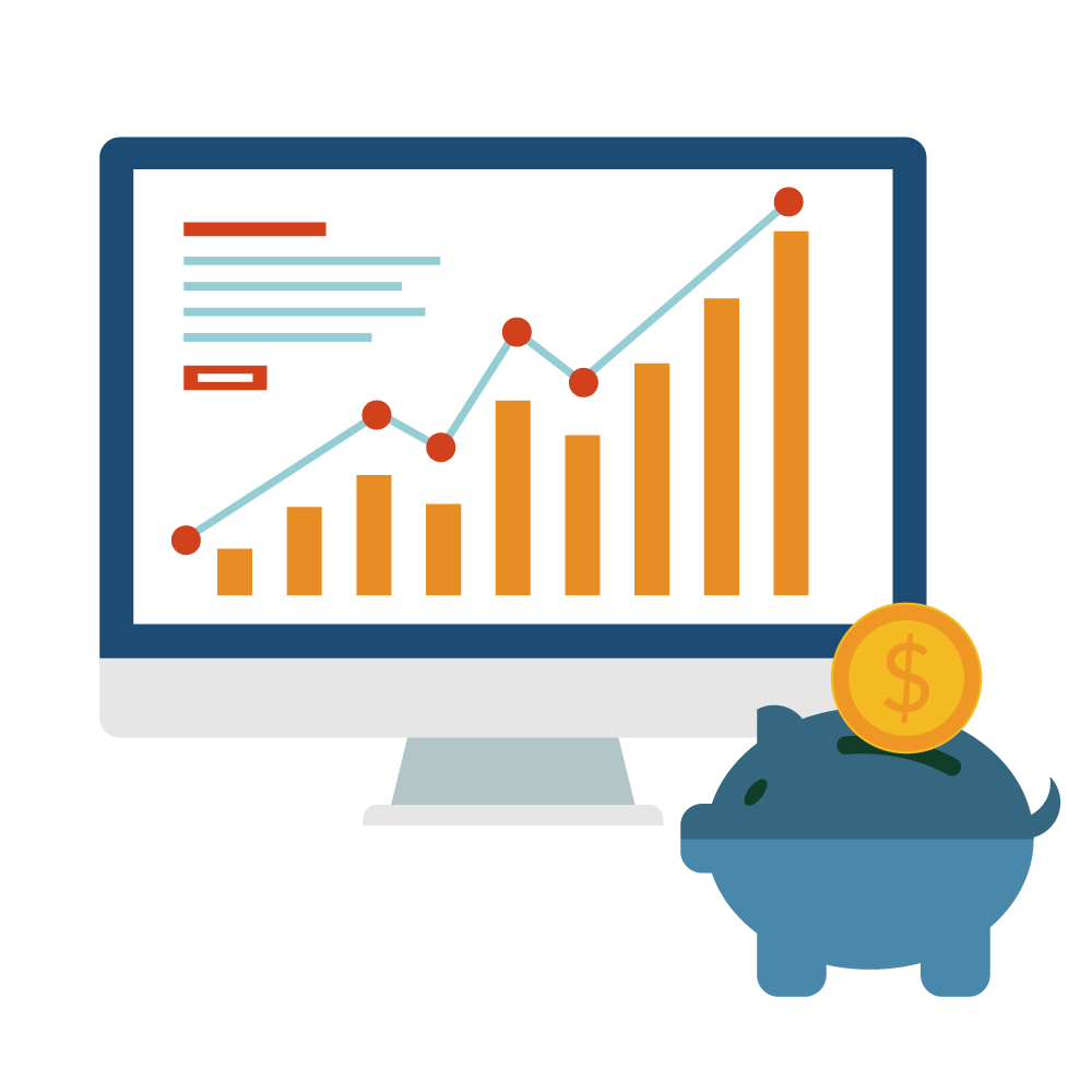 digital marketing search engine optimization pay per click online advertising vector piggy bank