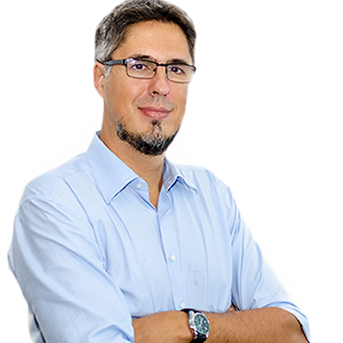 Man with Glasses and Goatee, Arms Folded