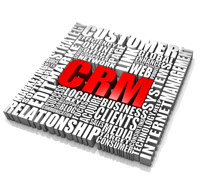 Red 3D CRM Word Cloud Concept