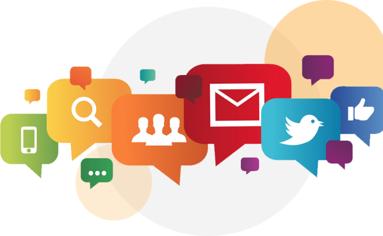 Colorful Social Media Speech Bubbles Icons