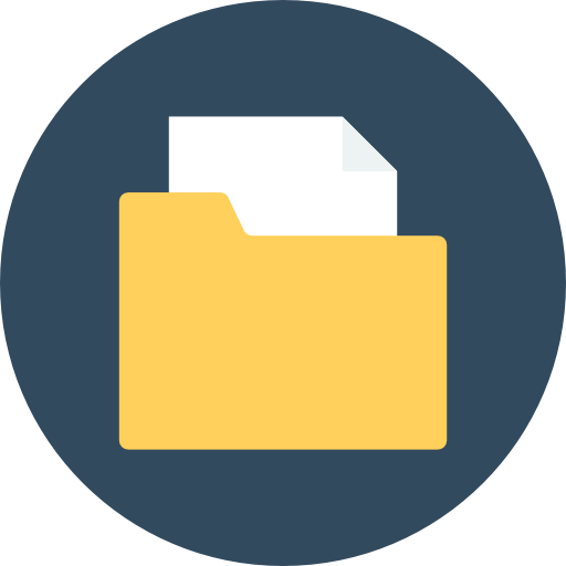 Flat Yellow Folder Icon with White Document