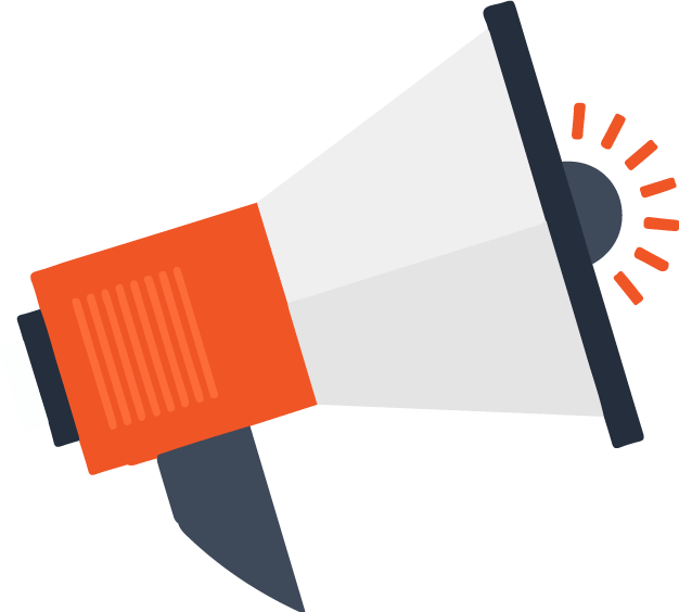 Flat Orange Megaphone for Sales Promotions