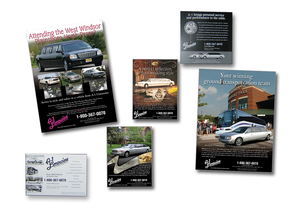 Limousine Advertising Flyers Collage Layout