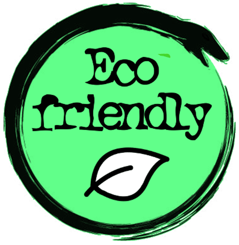 Mint Green Eco Badge with Leaf Icon