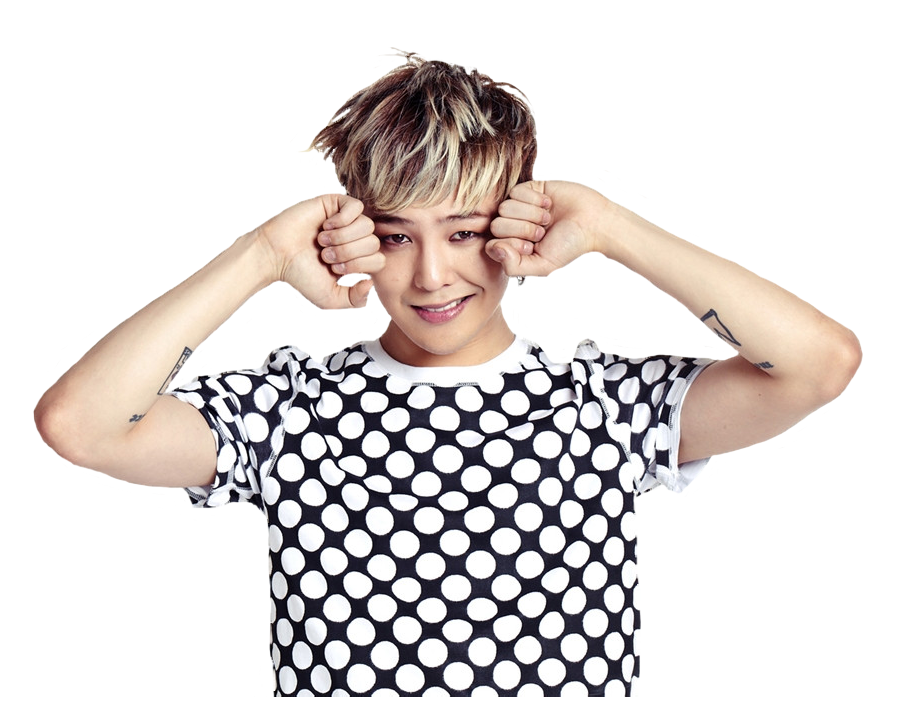 Young Man Blond-Tipped Hair Polka Dot Tee