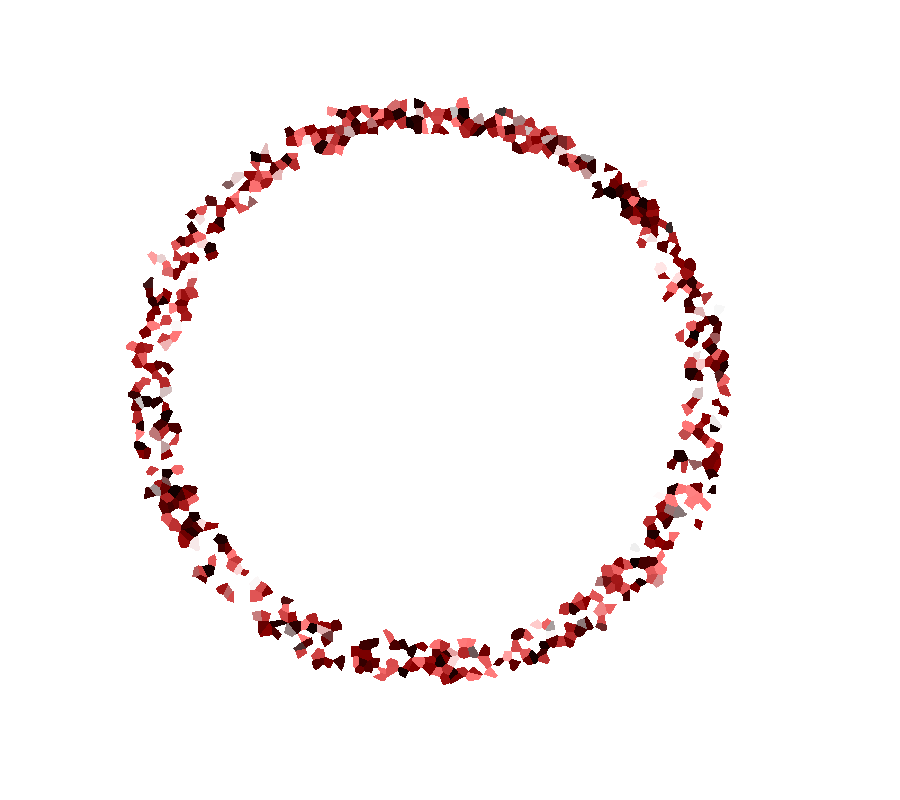 Round Ring of Red Maroon Fragments