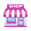 Girlz Love Icons  shop market pink and white shop illustration transparent bac