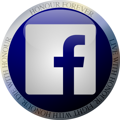 Glossy Navy Facebook Badge with White F Logo