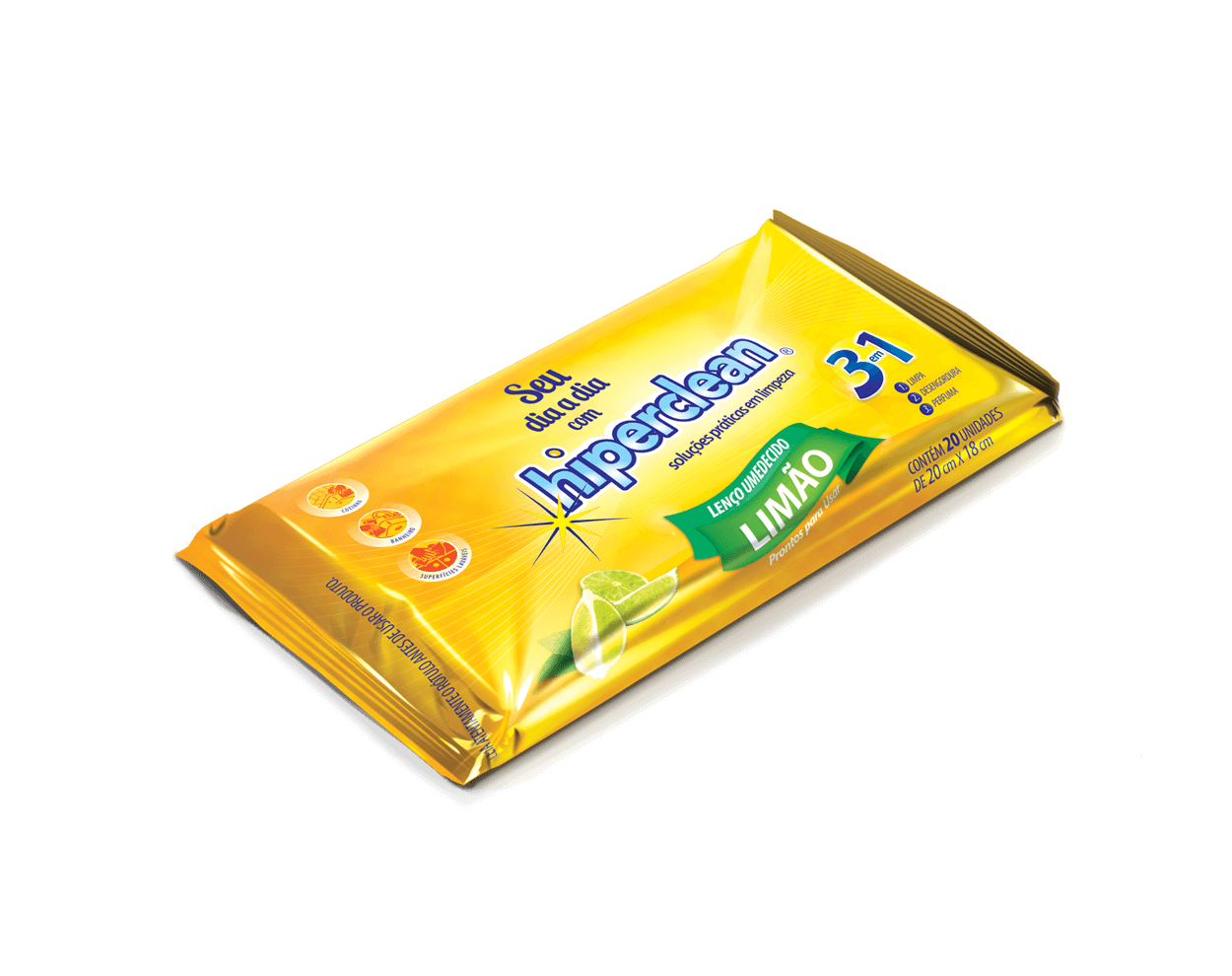 Yellow Lime Wet Wipes Packet