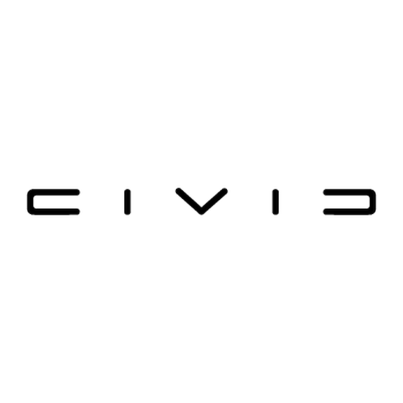 Black Stencil CIVIC Wordmark Lettering