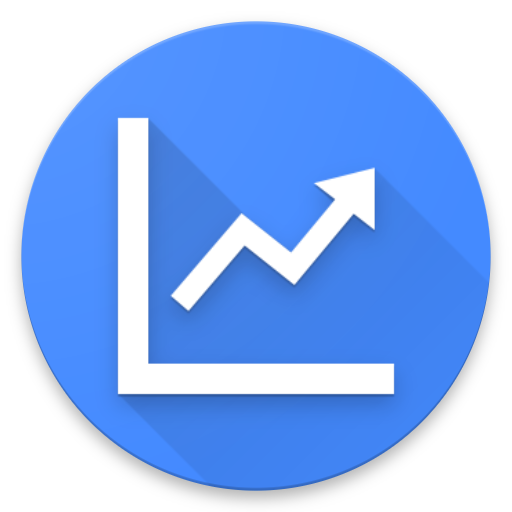 White Rising Line Chart Icon on Blue