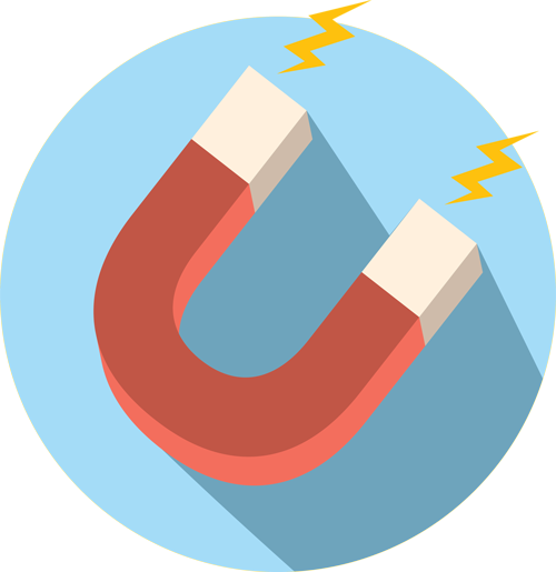 Red Horseshoe Magnet with Yellow Sparks