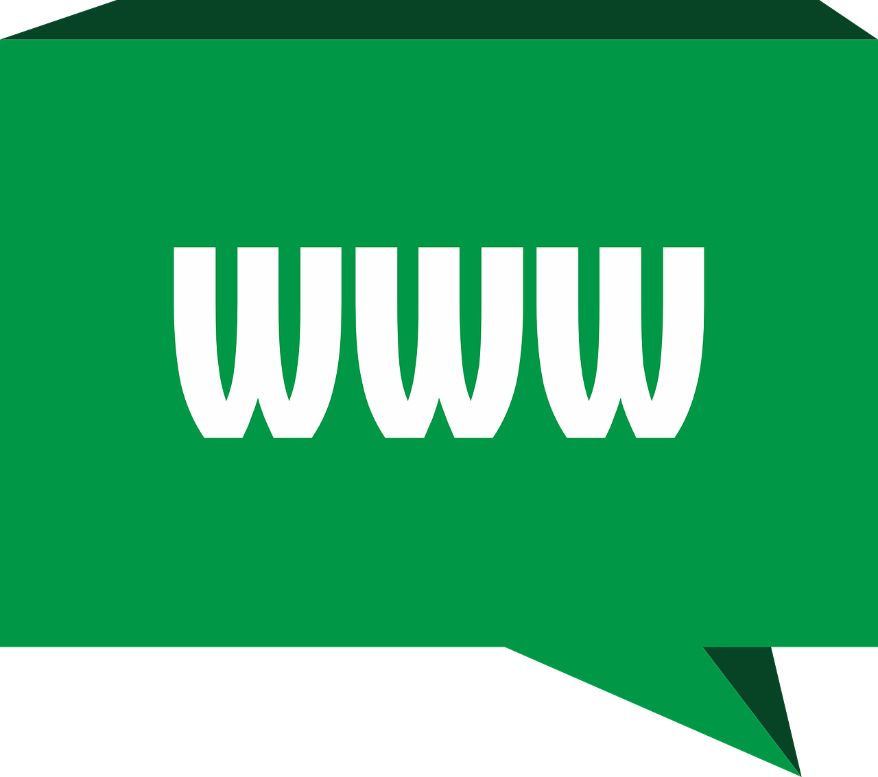 Green Speech Bubble with Bold White WWW