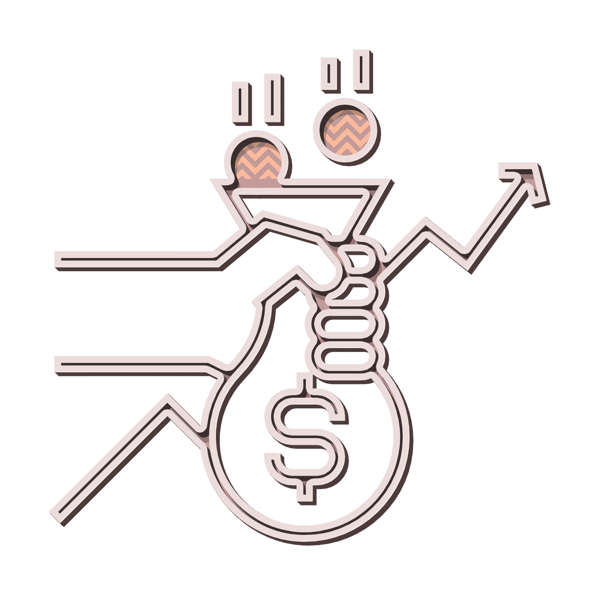 Investment icon Bank icon Market and economy icon Logo Symbol Gesture Line Art transparent bac