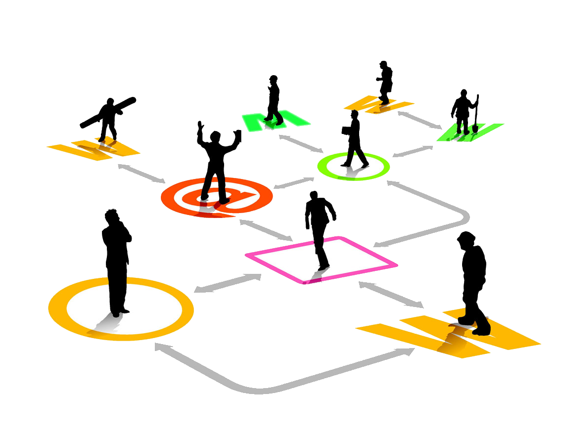Black Silhouette People on Colored Markers