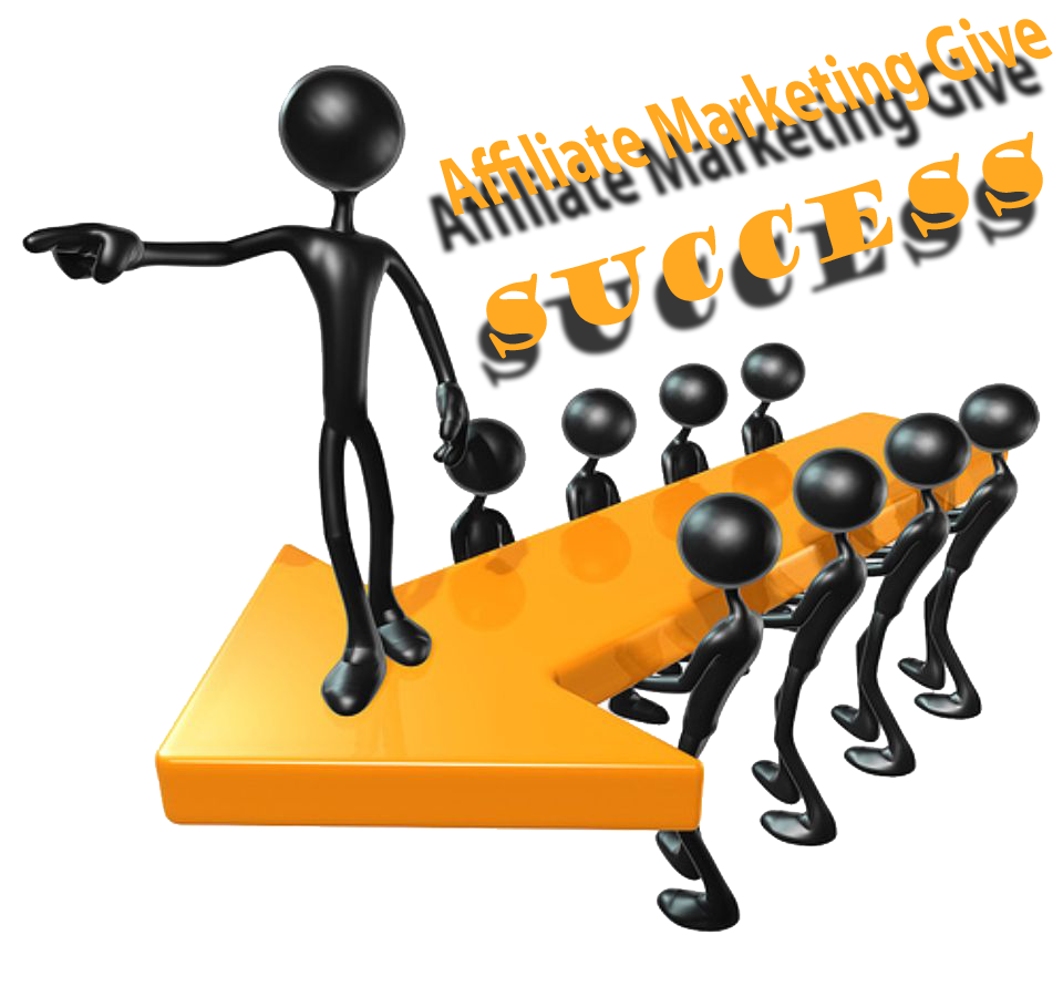 Black 3D Stick Figure Leader on Orange Arrow