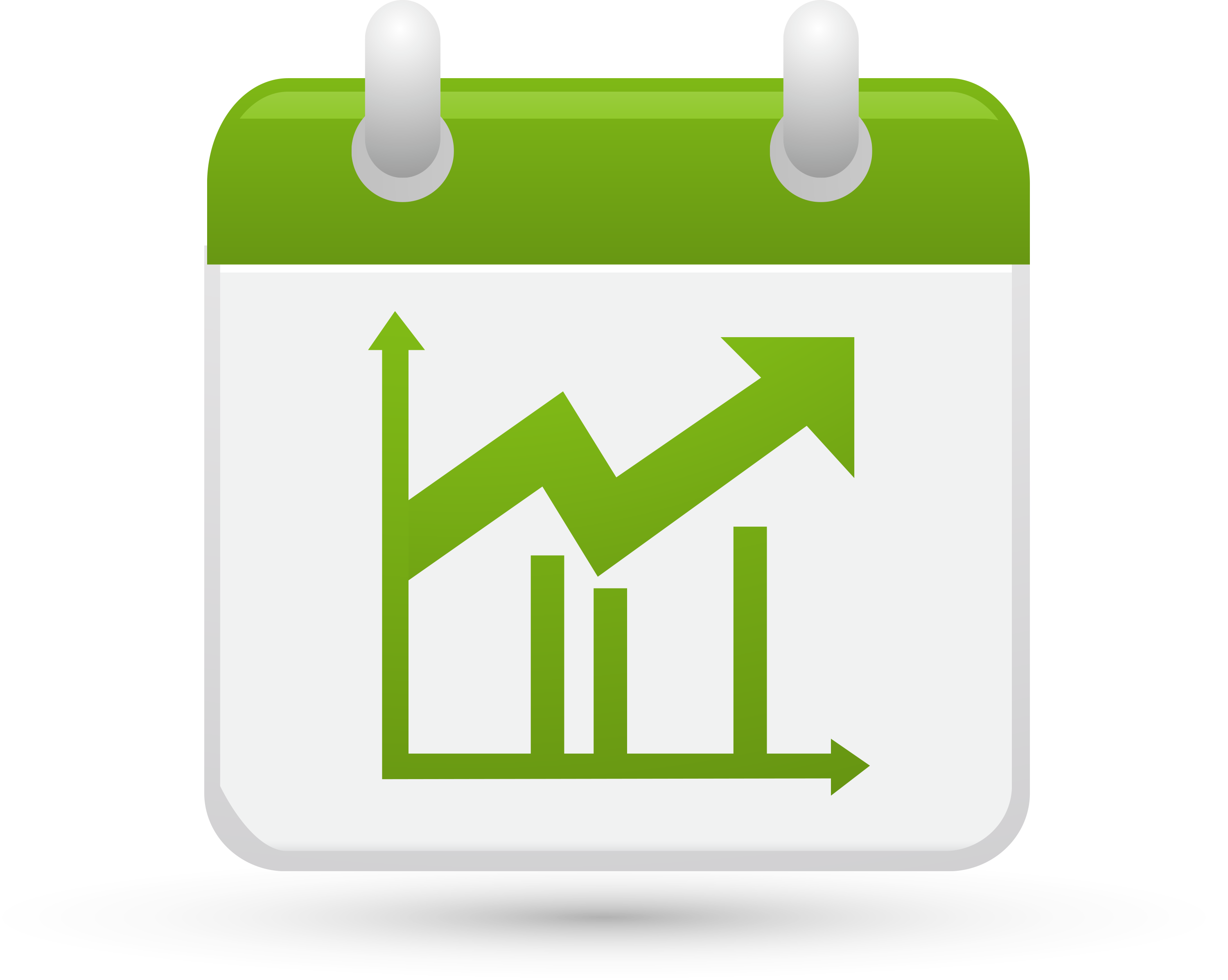 Green Calendar Icon with Rising Chart