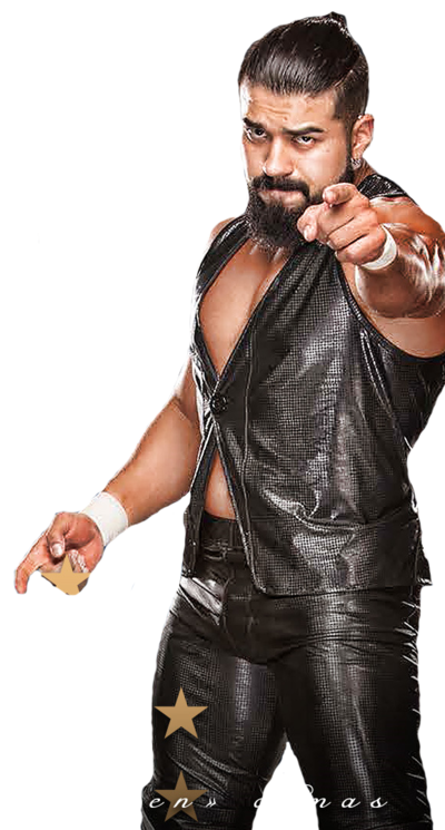 Bearded Wrestler in Black Metallic Vest