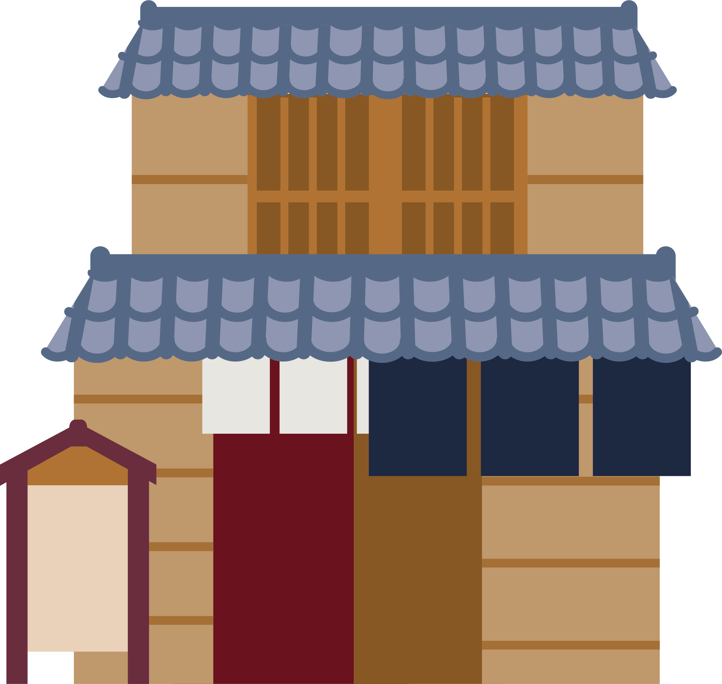 market stall cartoon illustration vector cabin