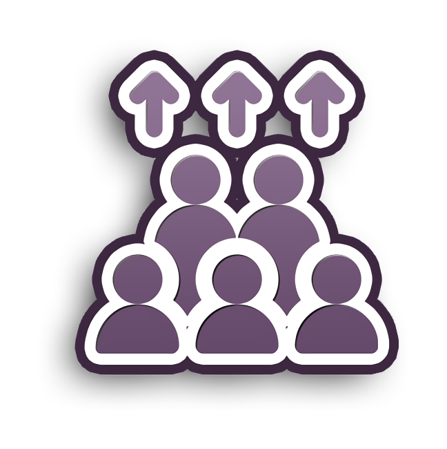 Marketing & Growth icon Population icon User icon Marketing Growth Icon Violet Purple Paw Circle transparent bac