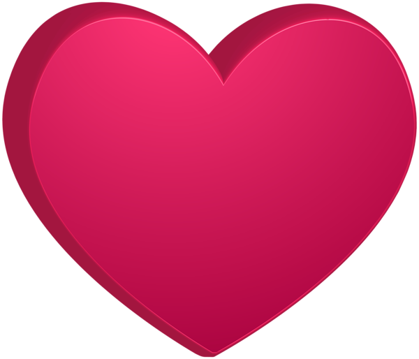 Glossy Pink 3D Heart with Soft Shading