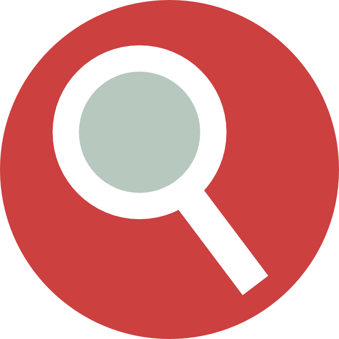 Magnifying Glass Icon with Red Circle