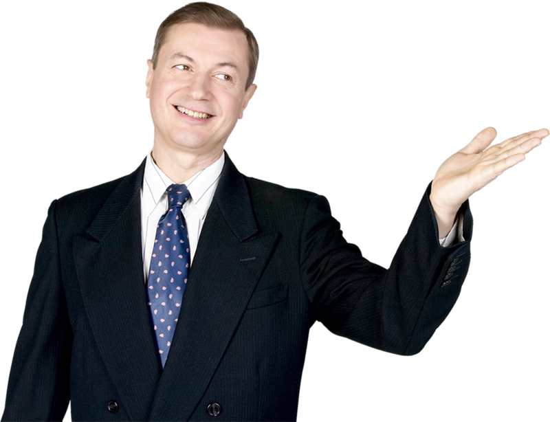 Smiling Businessman in Pinstripe Suit