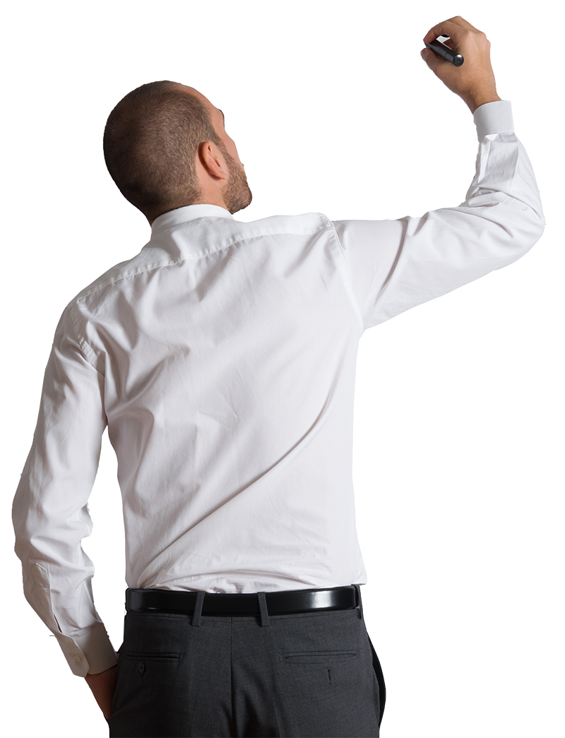 Man in White Shirt Writing with Marker