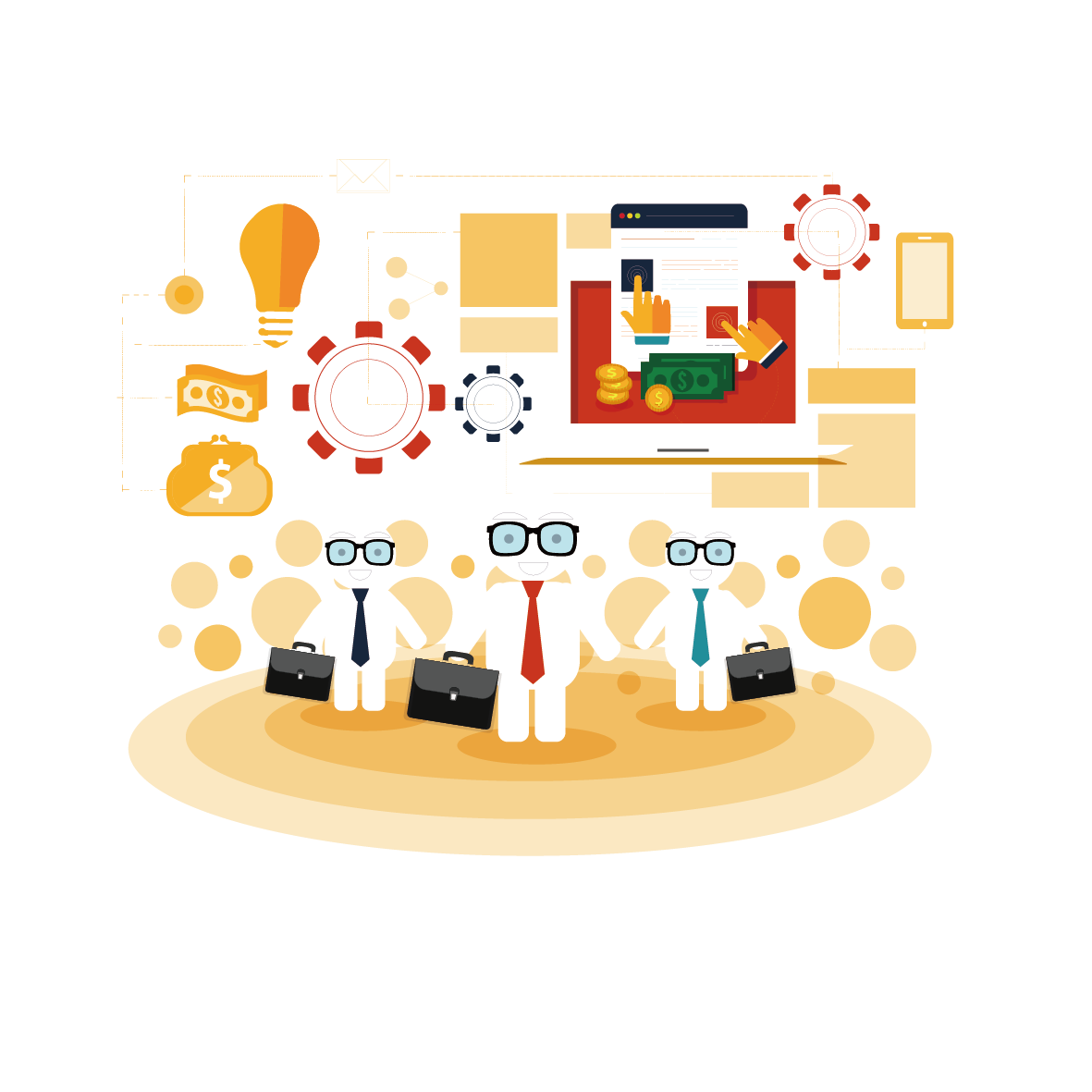 marketing clip art business flat material