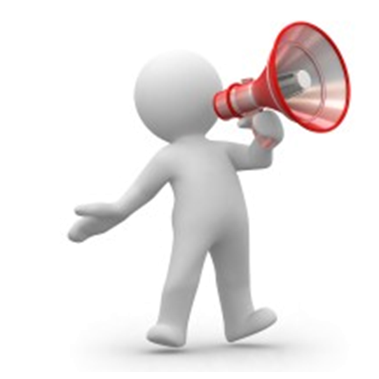 White 3D Figure Holding Red Megaphone