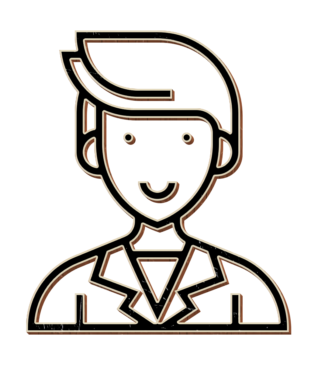 Marketing icon Careers Men icon Client icon Line Art Cartoon Pleased Smile transparent bac