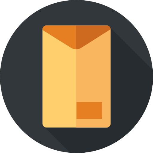 Yellow Envelope Icon with Orange Flap