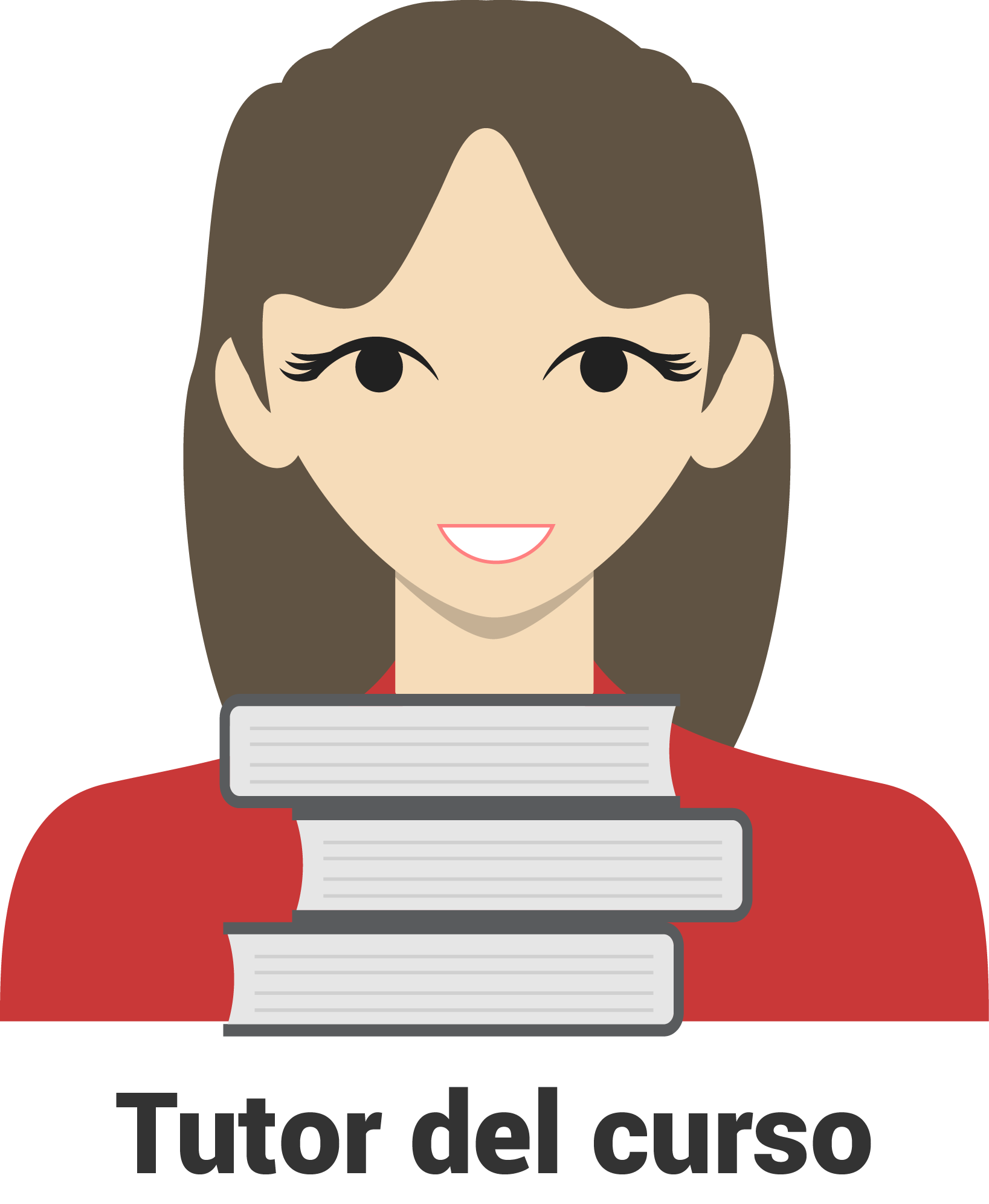 Cartoon Tutor with Stack of Books