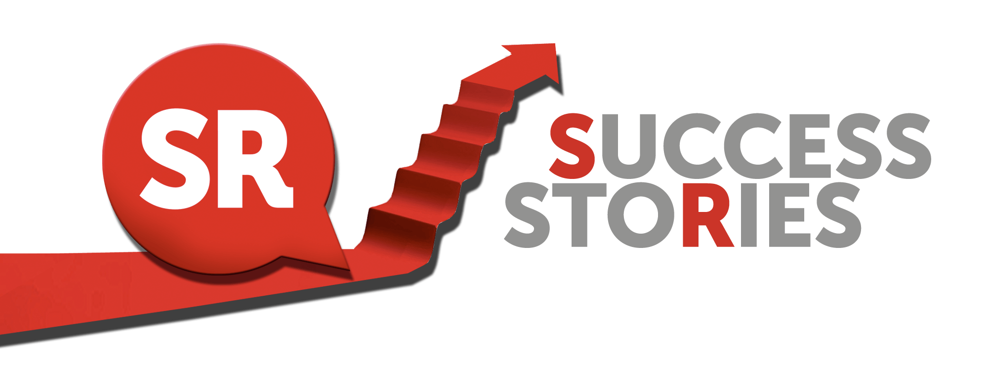 Red Speech Bubble Logo with Stair Arrow