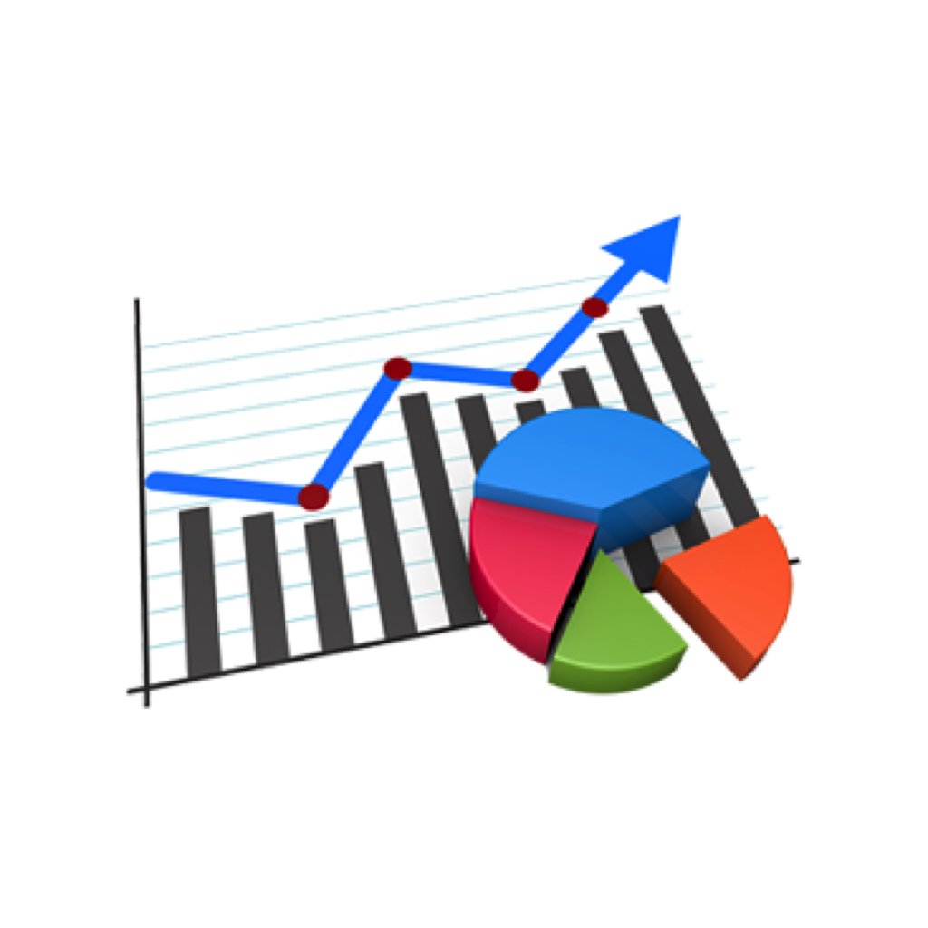 3D Pie Chart with Rising Blue Trend Arrow