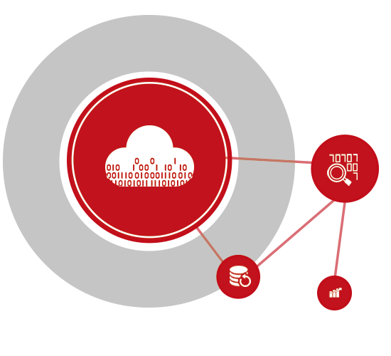Red Cloud Data Network with Binary Code