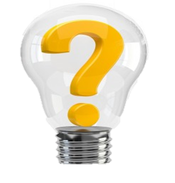 Glass Light Bulb with Glossy Yellow Question Mark