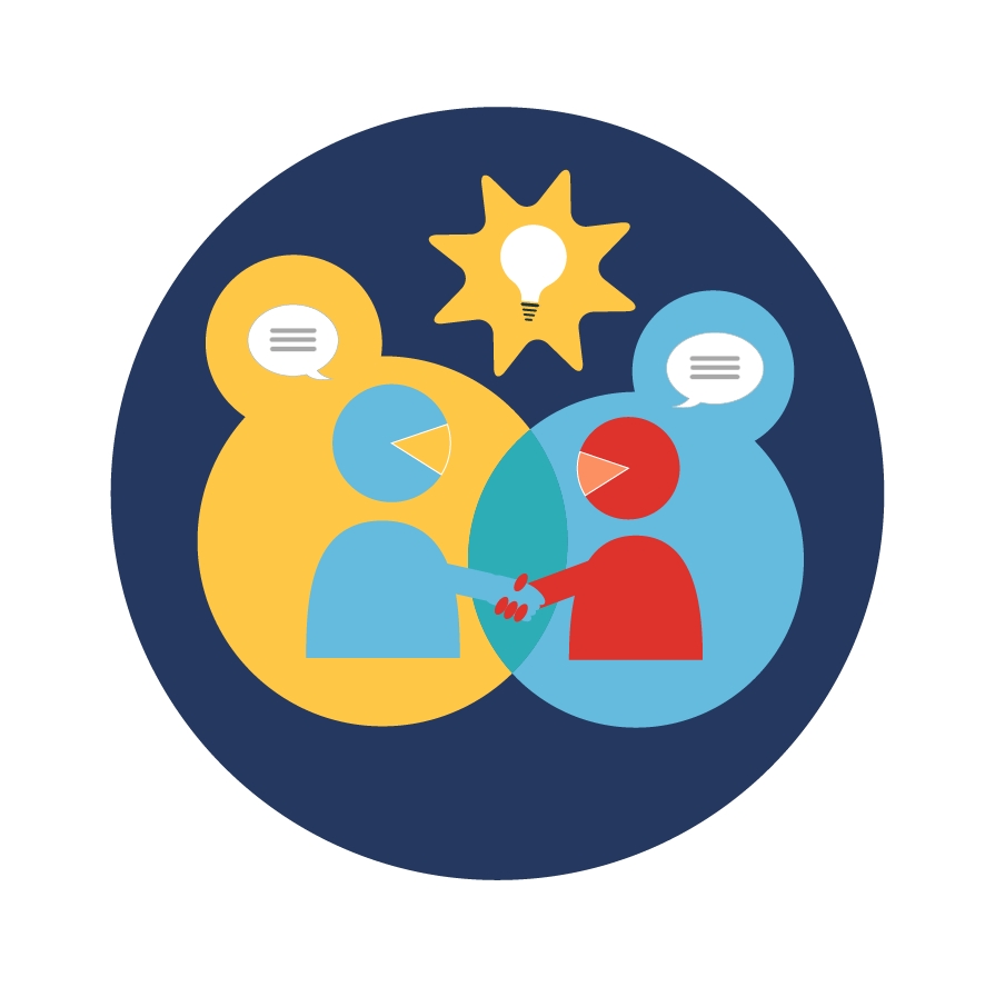Handshake under Yellow Lightbulb Illustration
