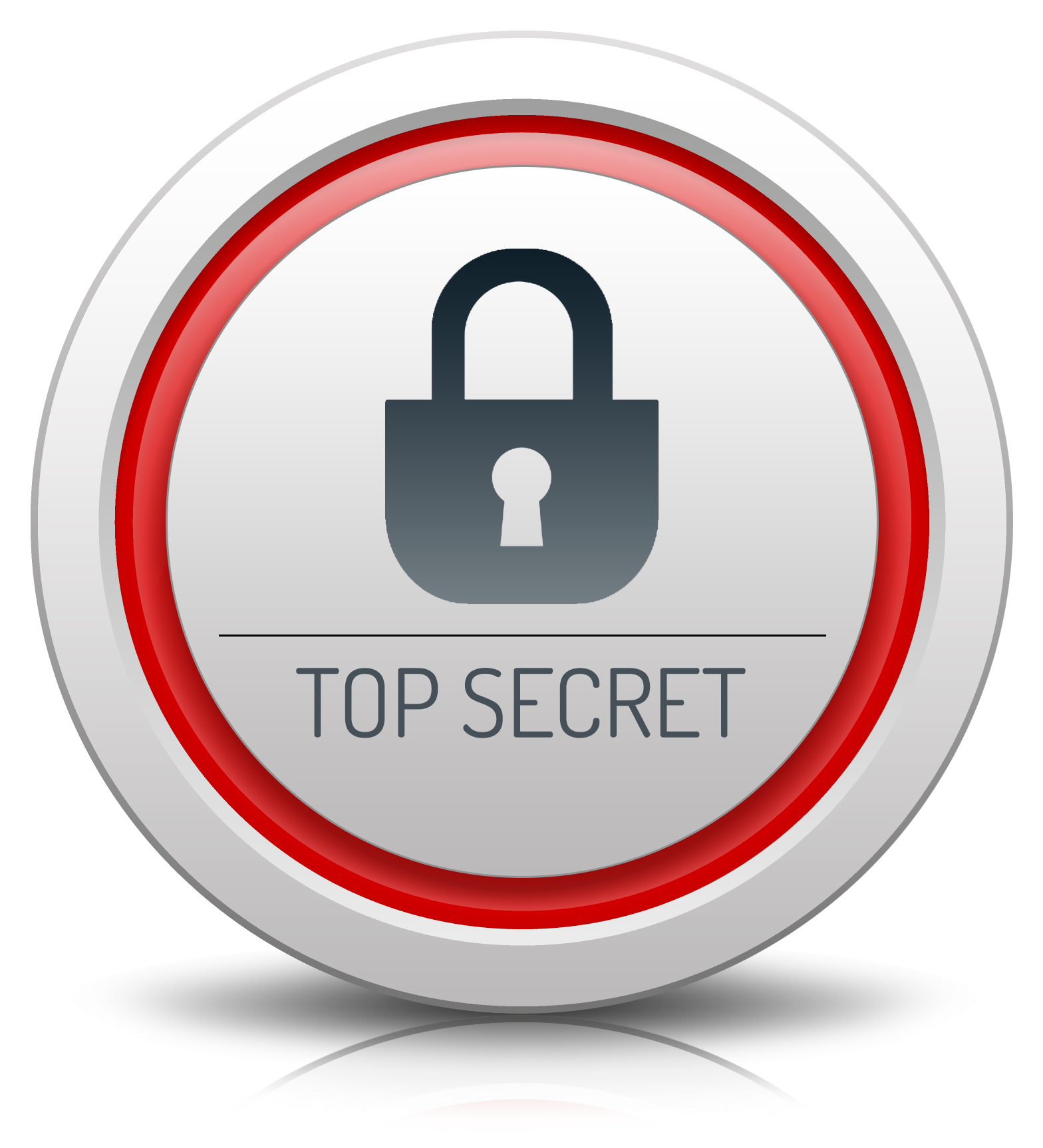 Top Secret Badge with Red Padlock